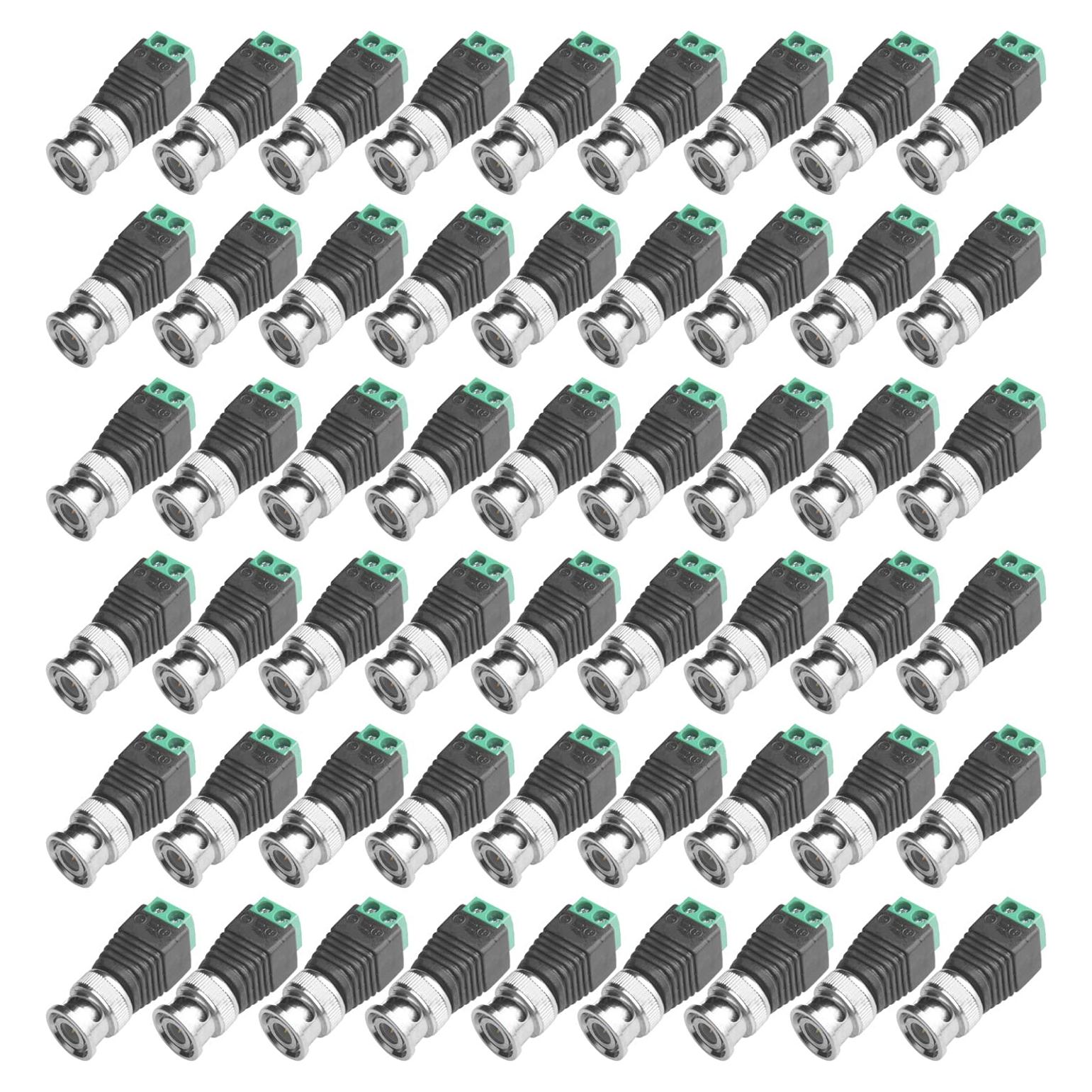 Conector Balun BNC Masculino CCTV 65 Pcs para Cat5/Cat6