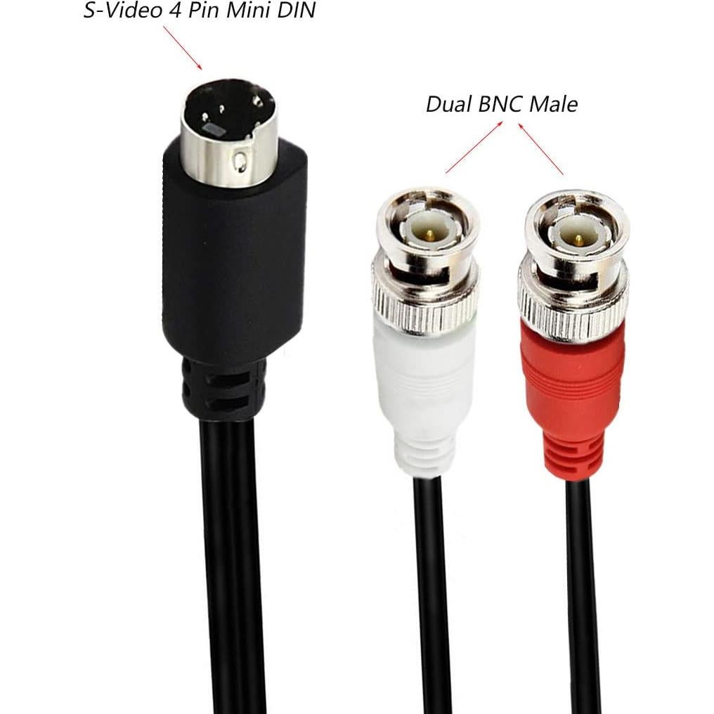 Cable divisor S-Video 4 pines a BNC dual 25 cm MTUERANC
