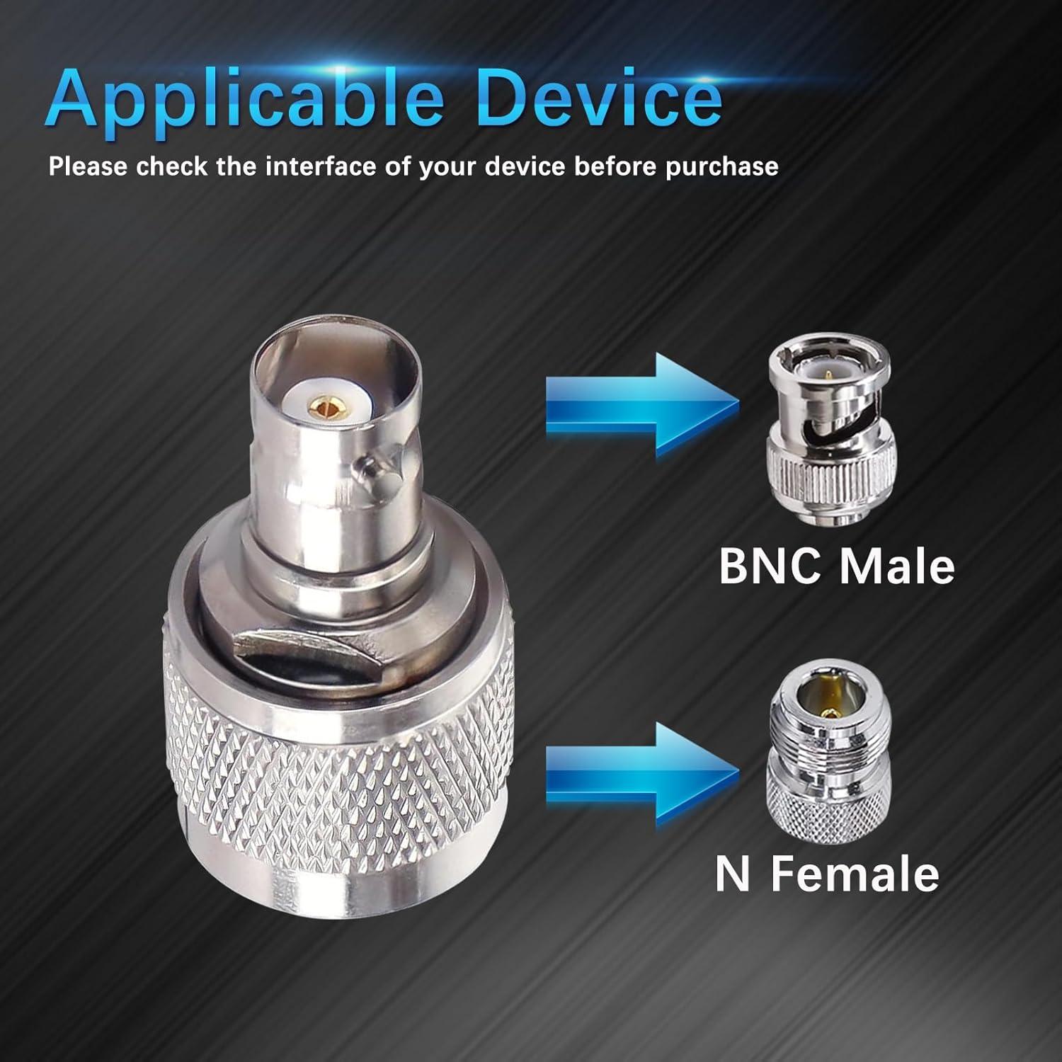 Adaptador Coaxial N Macho a BNC Hembra TUOLNK 2 Piezas