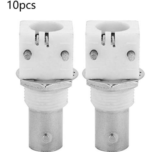 Conector BNC Femenino Garosa 10 Pcs Montaje en PCB Blanco