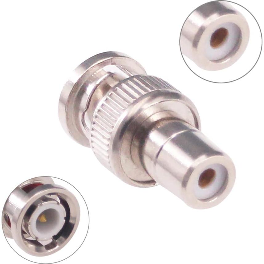 Adaptador BNC Macho a RCA Hembra 10pcs RFaha Conectores
