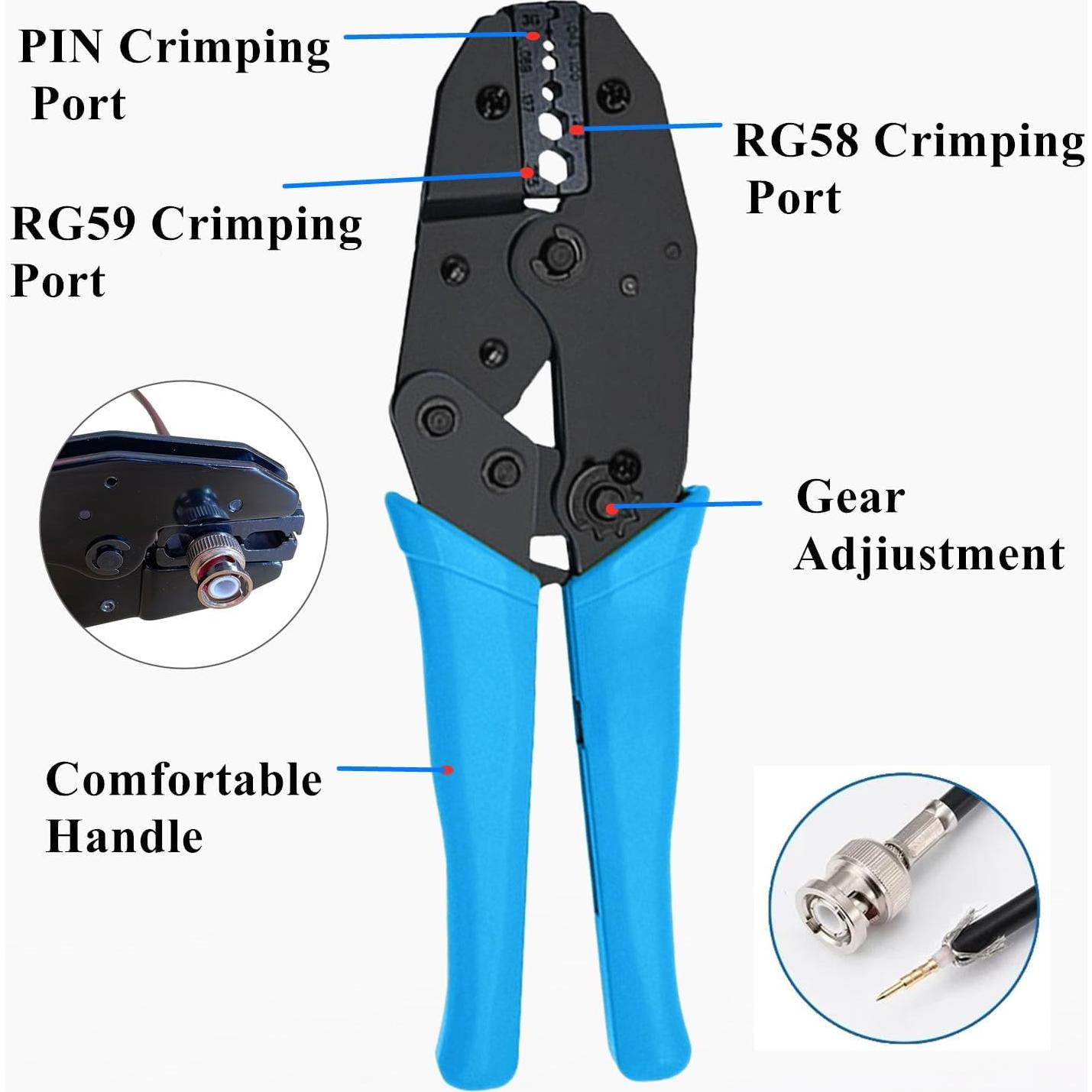 Kit de Herramientas de Crimpado BNC Dasxskj para RG58 RG59