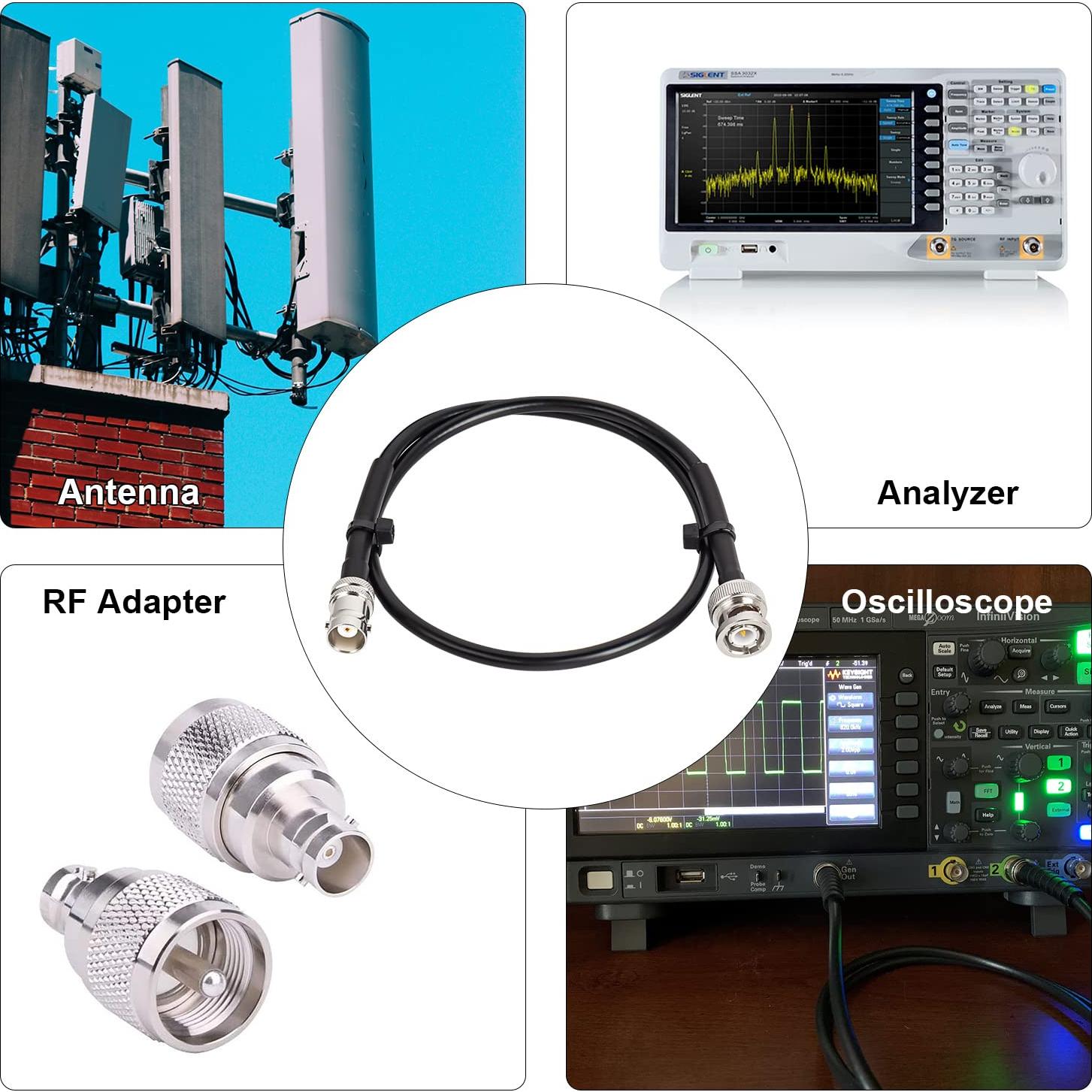 Cable Coaxial BNC Macho a Hembra 50 Ohm RG8X 0.61m - 2PCS