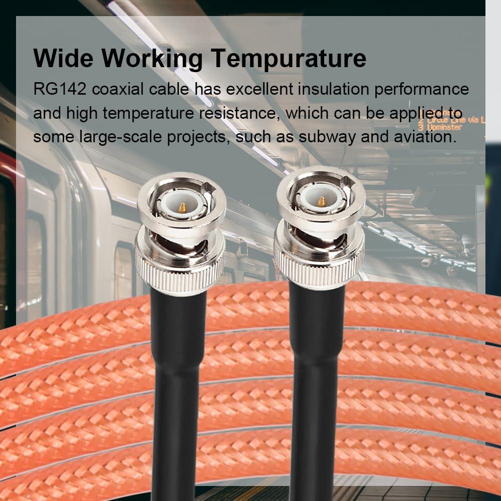 Cable Coaxial BNC Macho a BNC Macho RG142 0.30m 50 Ohmios - 2 Piezas