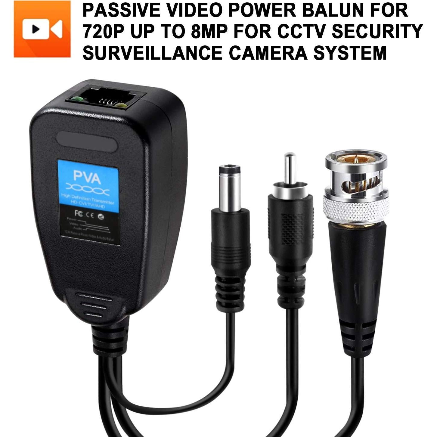 Balun de Video Pasivo 8 Pares BNC a RJ45 1080P 2MP para CCTV