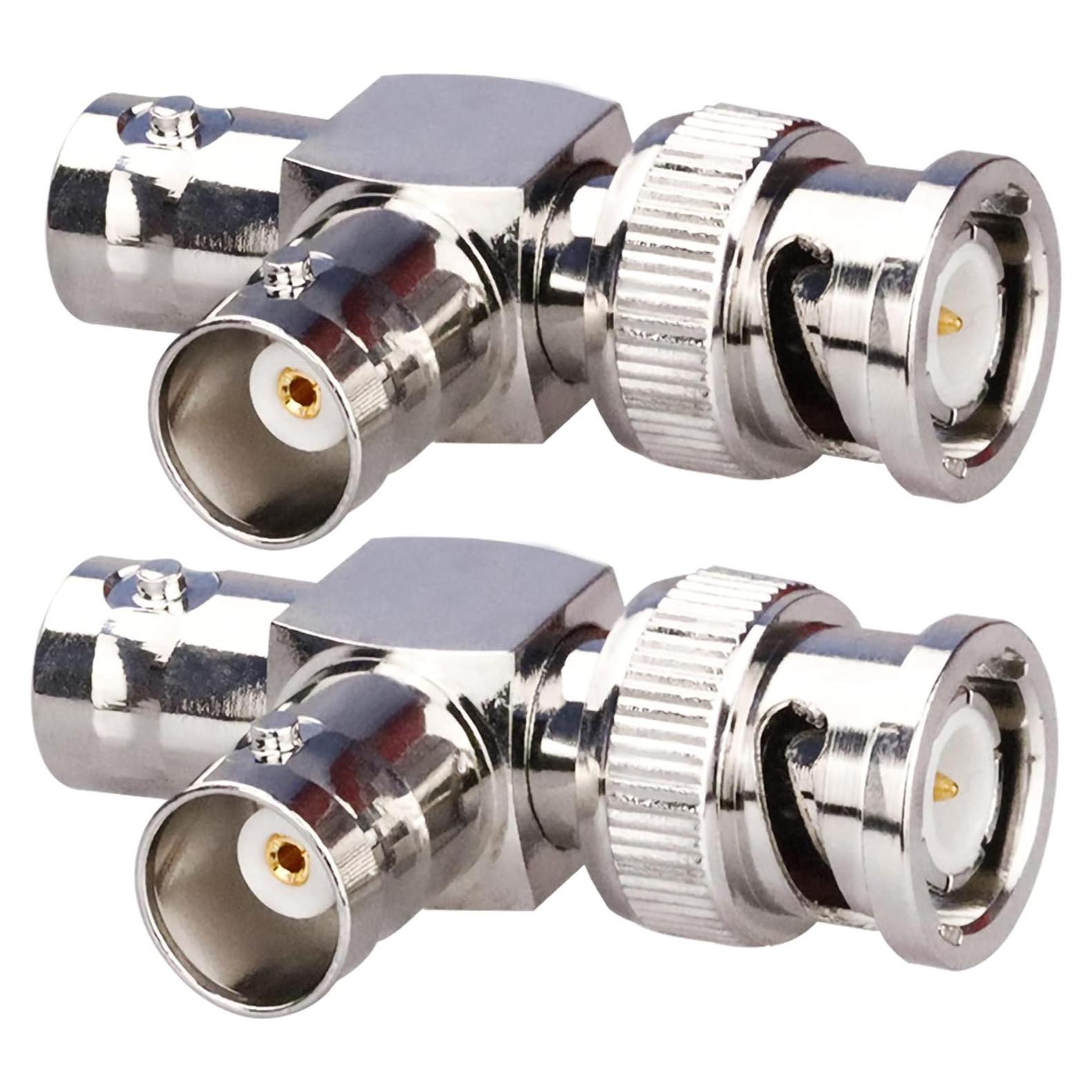 Conector BNC Macho a Doble Hembra TUOLNK 3 Vías - Paquete de 2