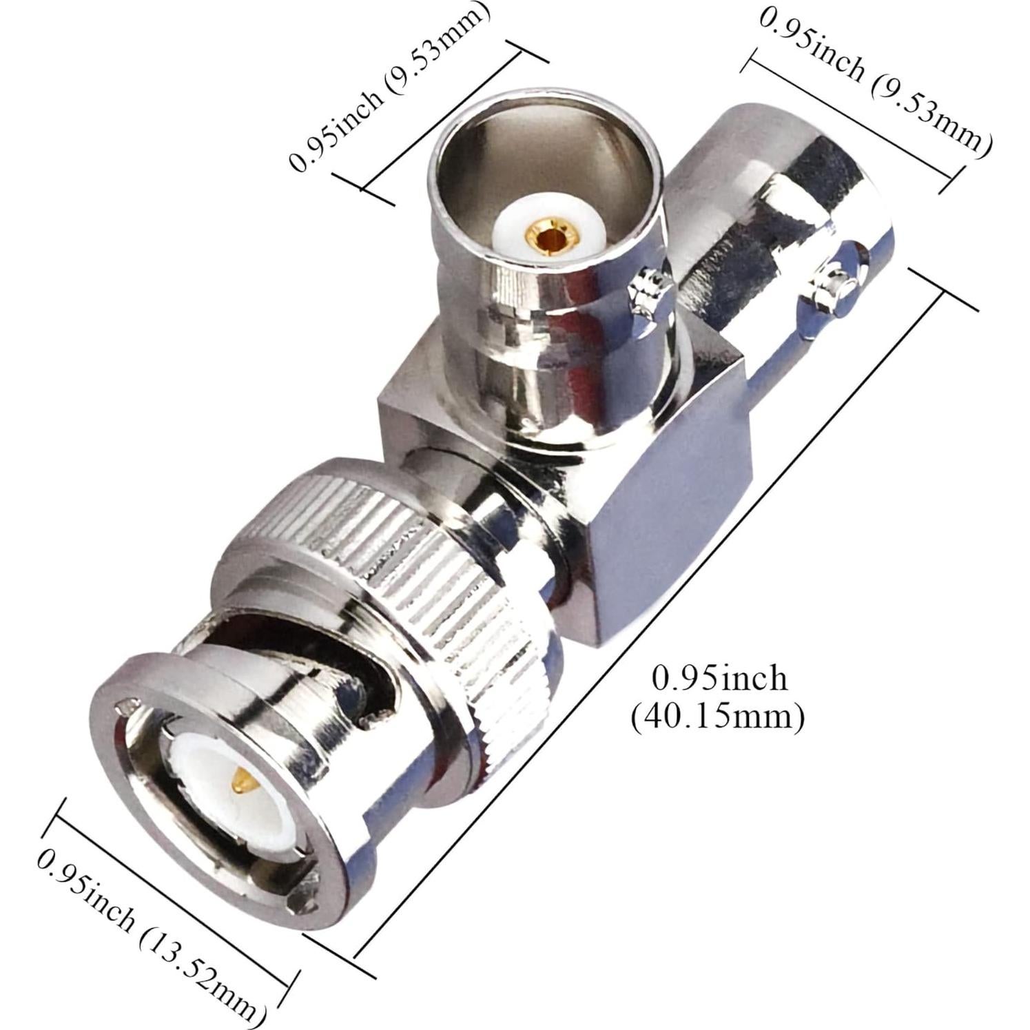Conector BNC Macho a Doble Hembra TUOLNK 3 Vías - Paquete de 2