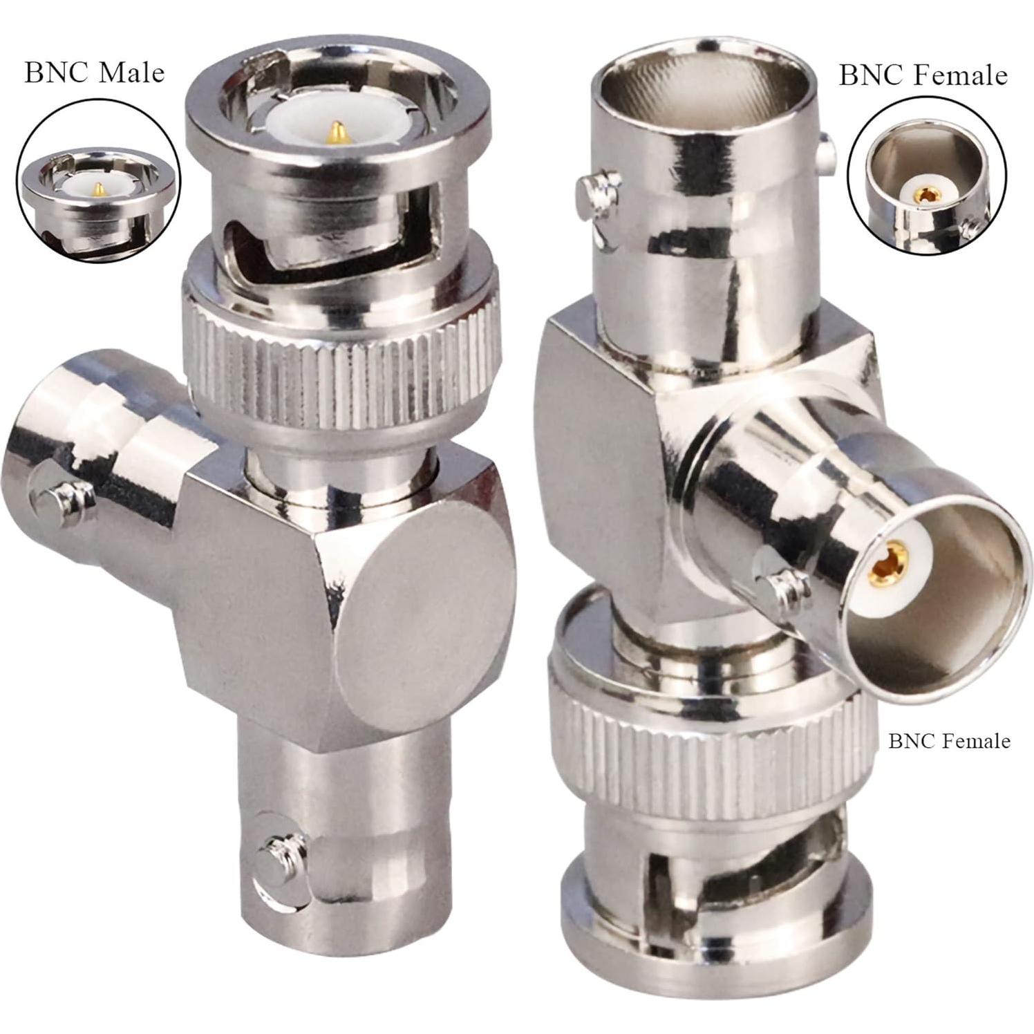 Conector BNC Macho a Doble Hembra TUOLNK 3 Vías - Paquete de 2