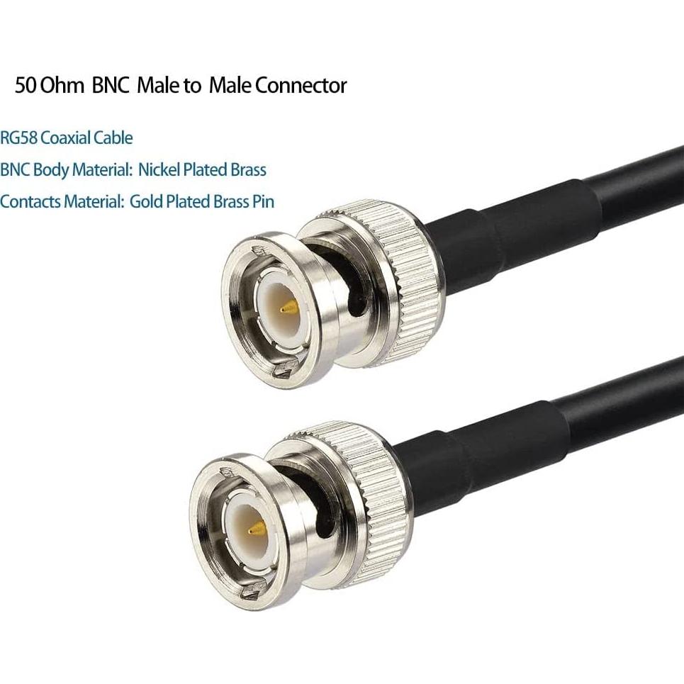 Cable Coaxial BNC 50 Ohm RG58 Macho a Macho 0.91m - 2 Pcs
