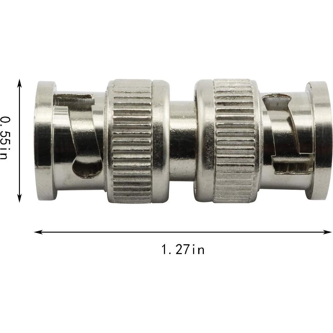 10 Adaptadores Coaxiales BNC Macho a Macho RuiLing para CCTV