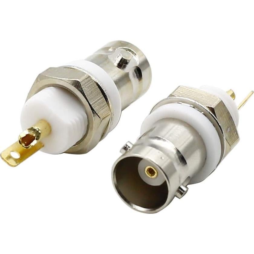 Conector BNC hembra soldadura Hxchen 5 Pcs para coaxial