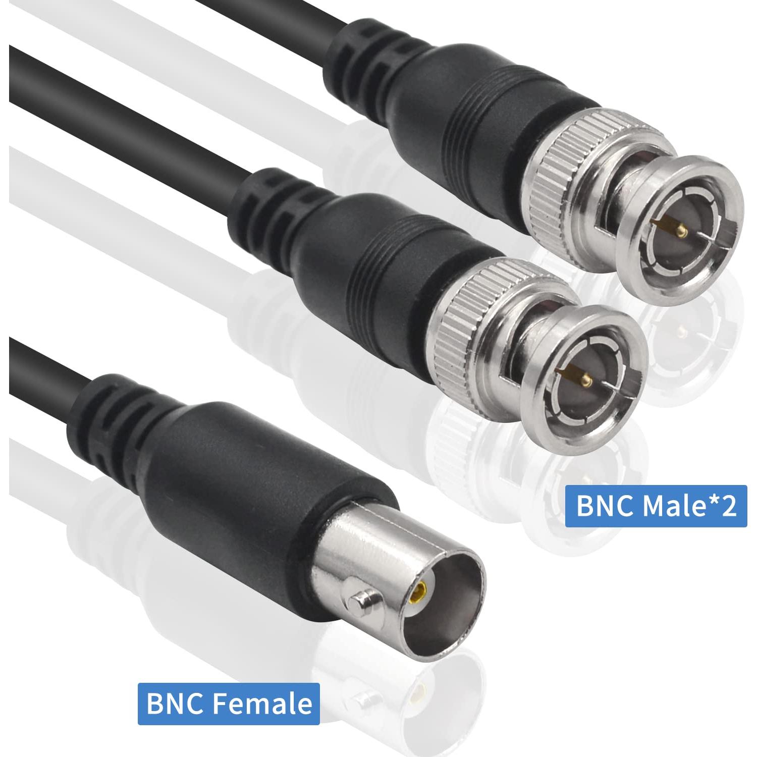 Cable Adaptador Divisor BNC Poyiccot 0.46m Macho Doble a Hembra