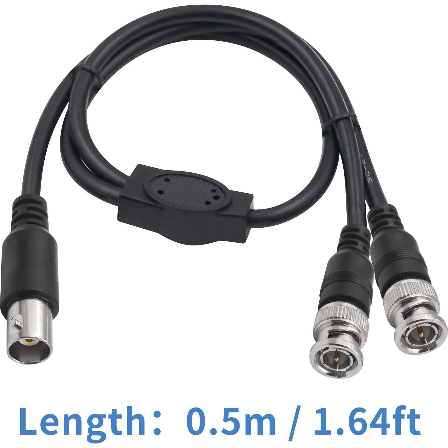 Cable Adaptador Divisor BNC Poyiccot 0.46m Macho Doble a Hembra