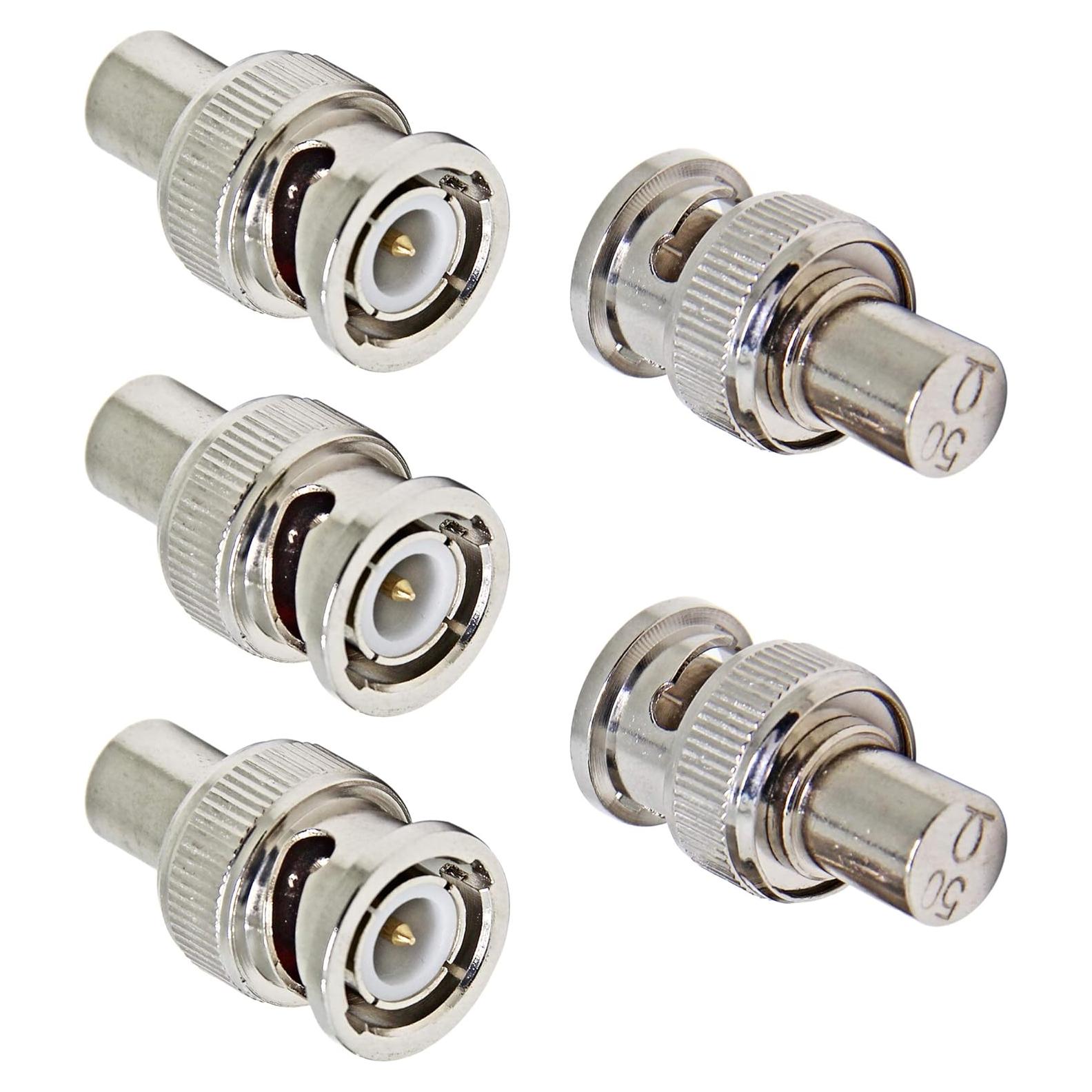 Terminador BNC Macho 50 Ohm RFAdapter - Paquete de 5 Conectores
