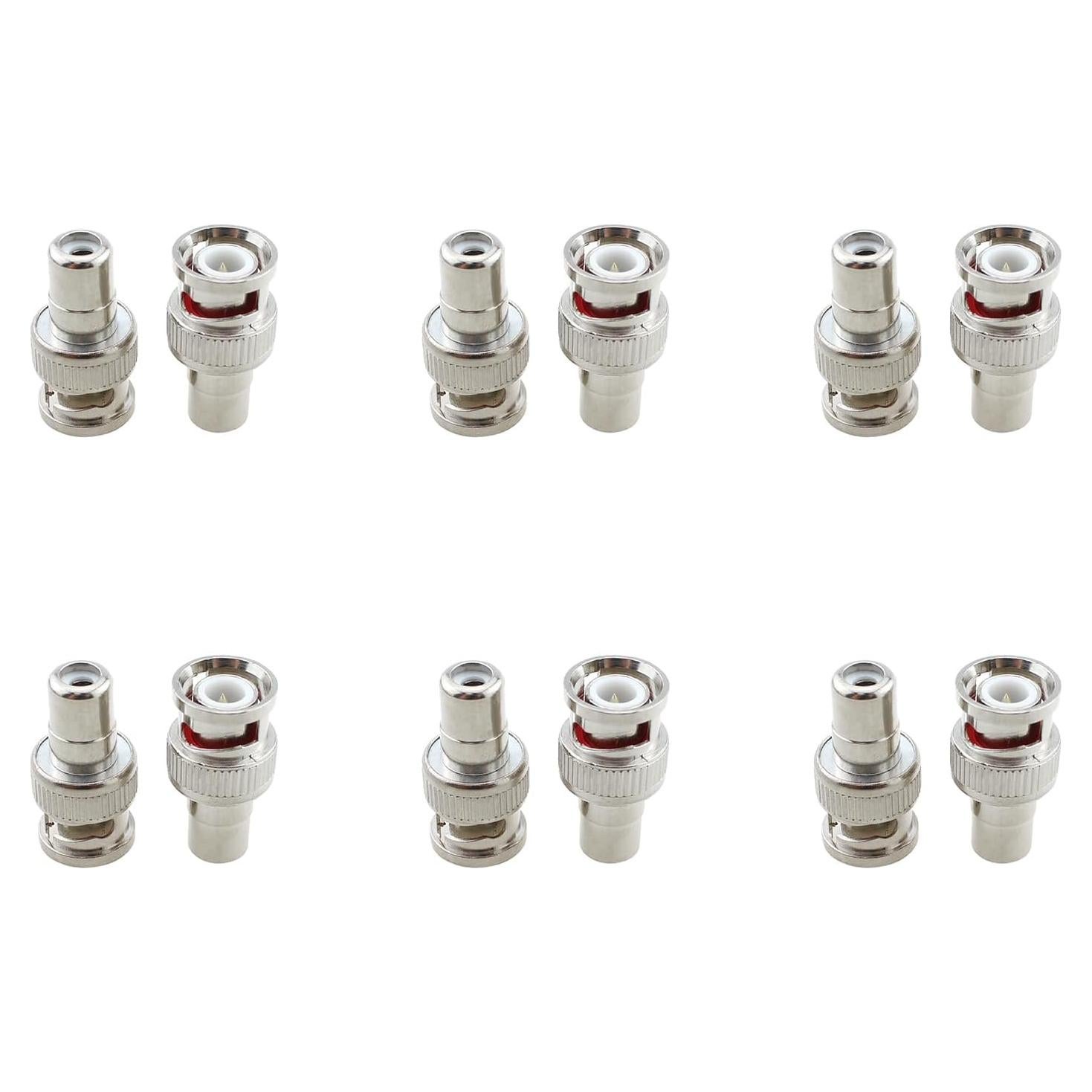Adaptadores BNC a RCA Maxmoral 12 Pcs Aleación Zinc