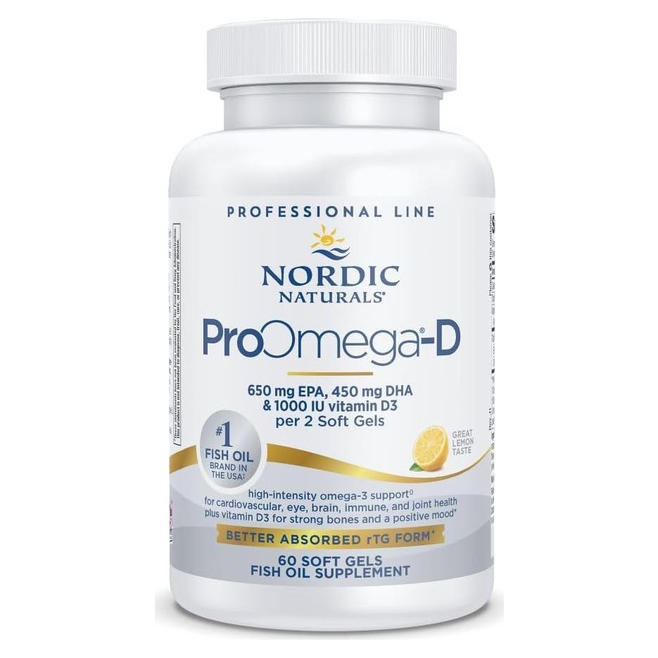 Nordic Naturals ProOmega-D 60 Gelatinas Blandas Limón 1280 mg Omega-3