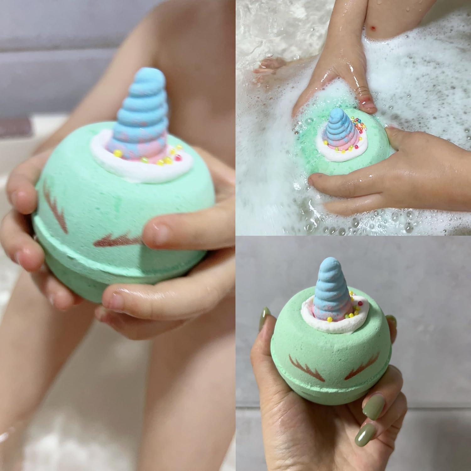 Bombas de baño unicornio Claro y Fresco, 9 piezas con juguetes