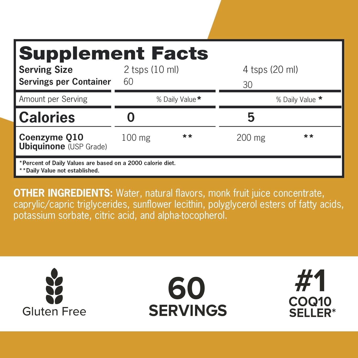 Qunol CoQ10 Líquido 100mg Sabor Naranja Piña 600ml