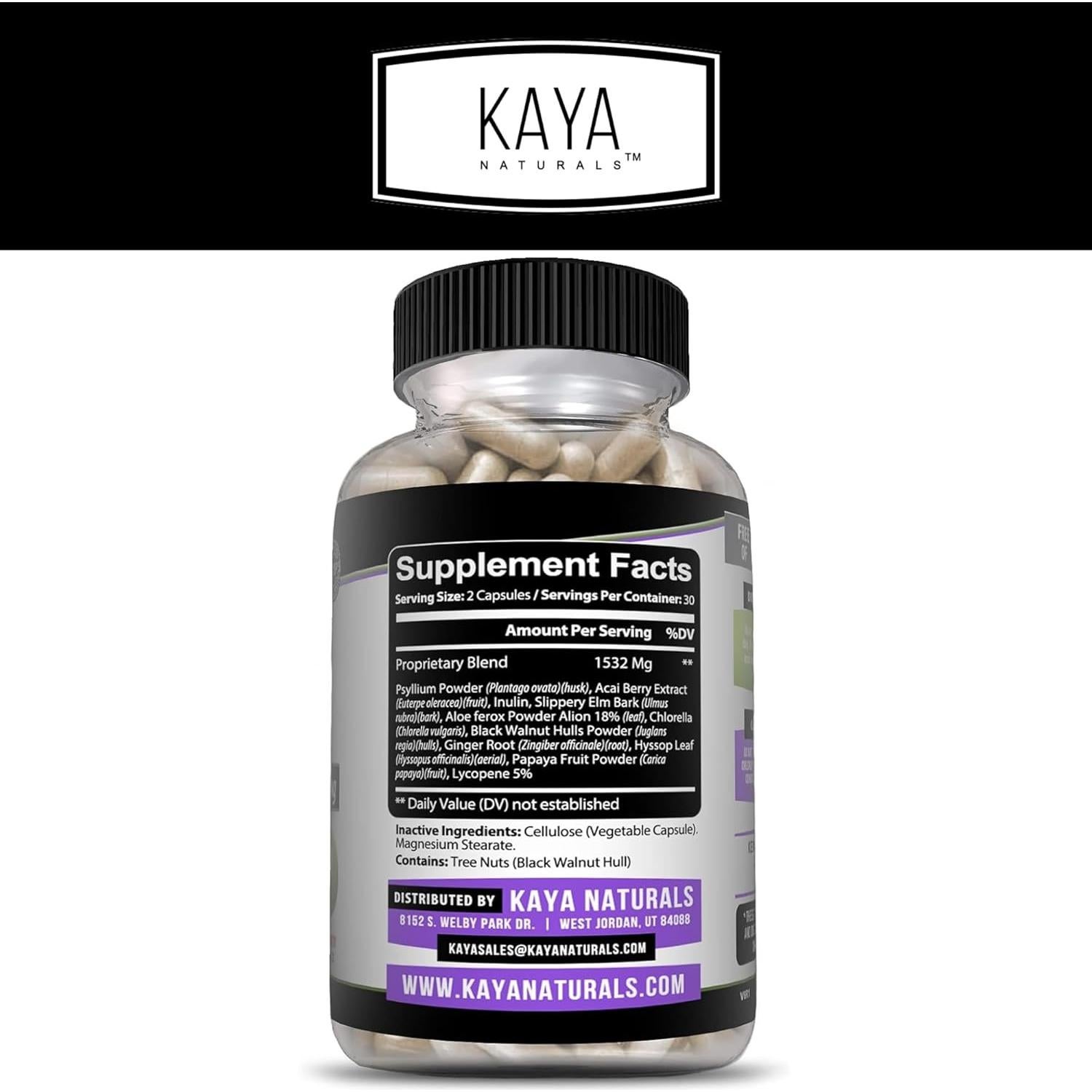 Suplemento Herbal Kaya Naturals Max Detox 1532 mg 60 Cápsulas