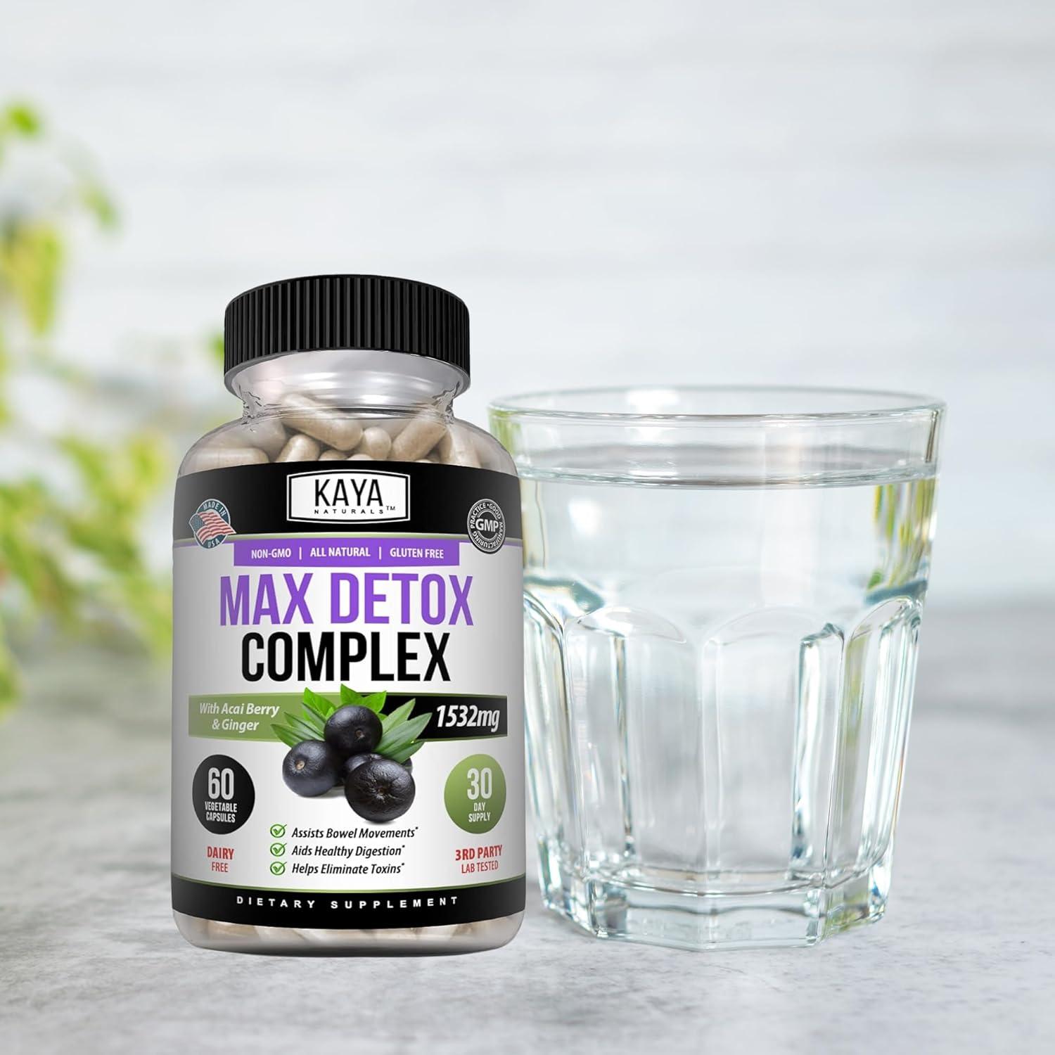 Suplemento Herbal Kaya Naturals Max Detox 1532 mg 60 Cápsulas