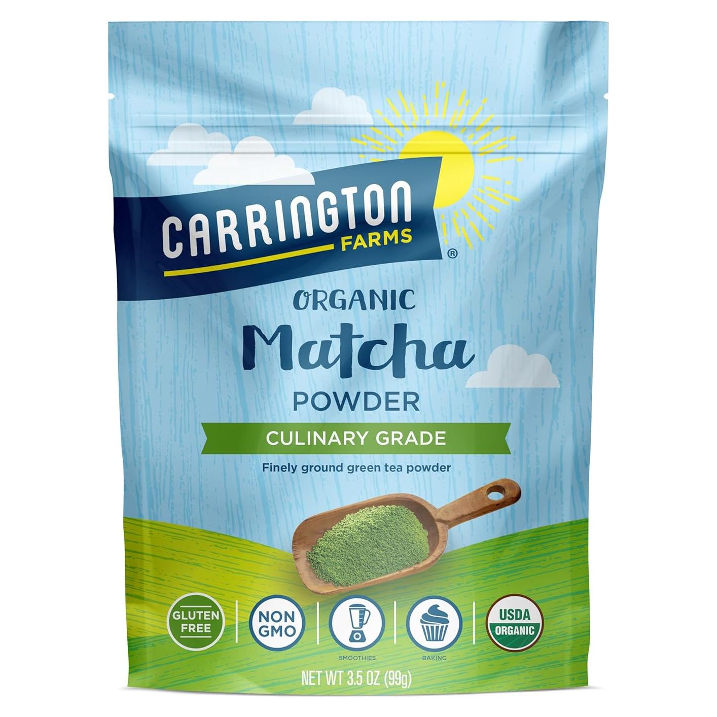 Polvo de Matcha Orgánico Carrington Farms 99.22g - Energizante