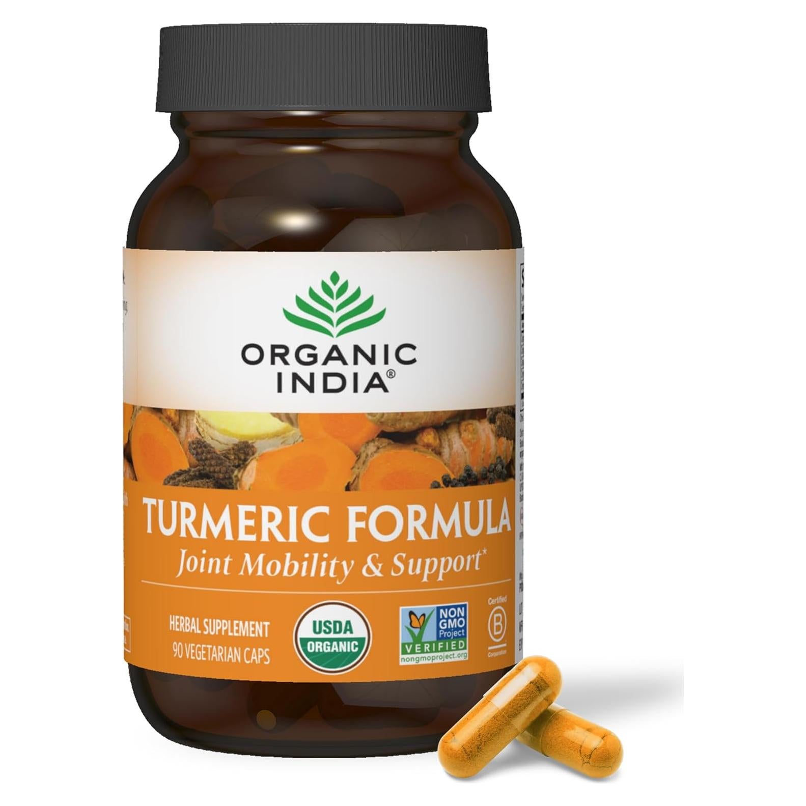 Cápsulas de Cúrcuma Orgánica Organic India - 90 Unidades