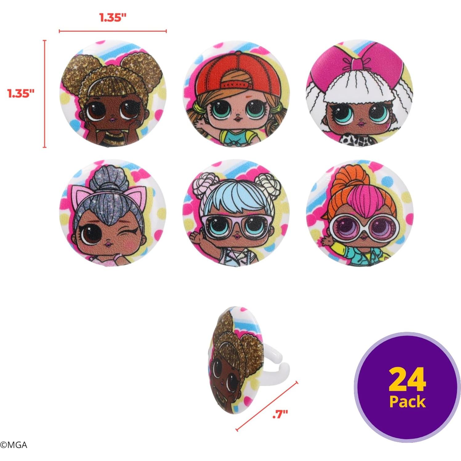 DecoPac L.O.L. Surprise! 24 Anillos Decorativos para Cupcake