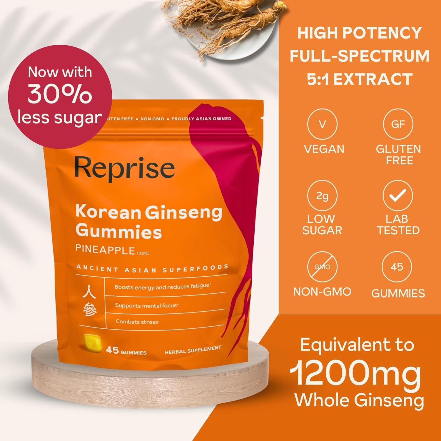 Gomitas de Ginseng Coreano Reprise 240mg - 45 Unidades