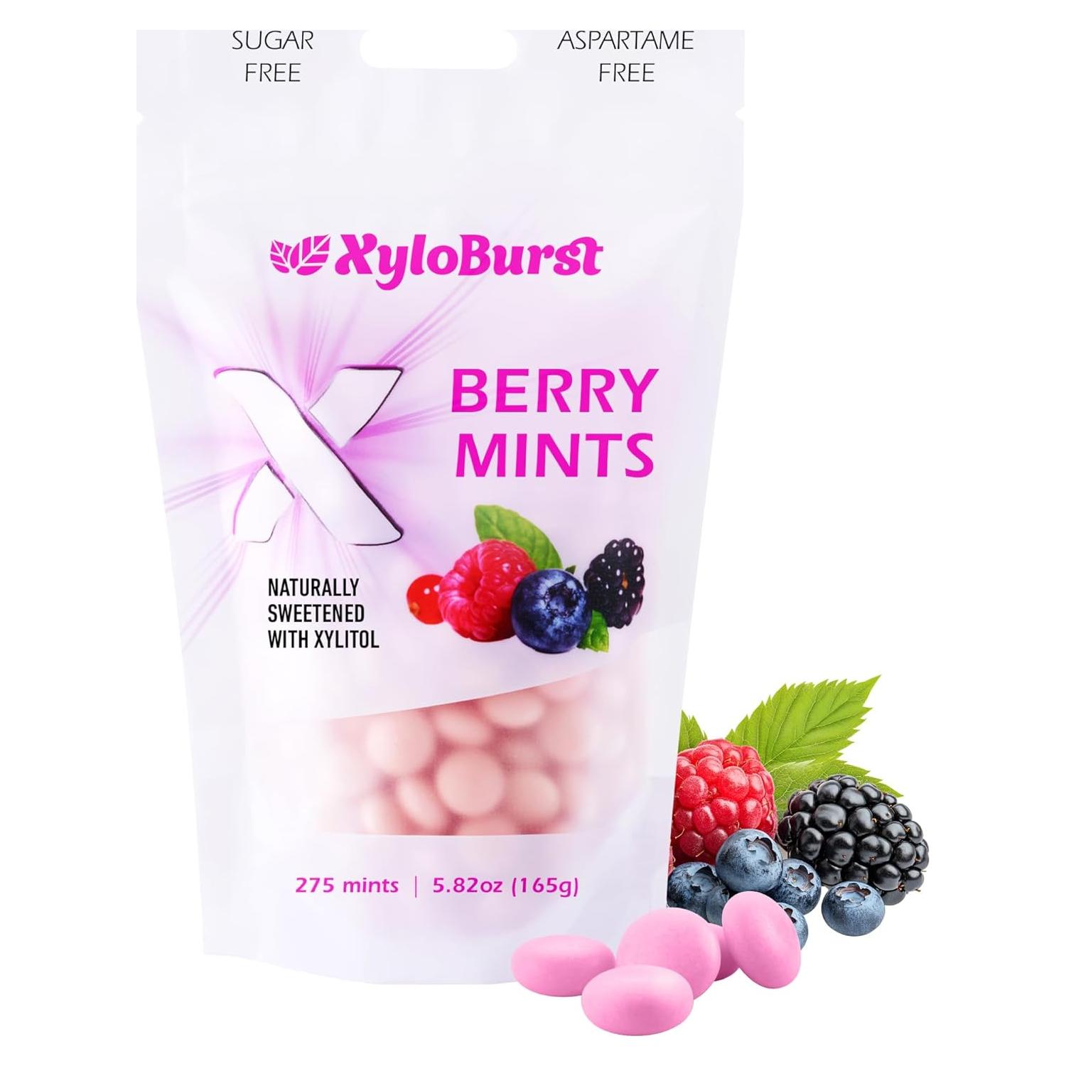 Mentas de Xilitol XyloBurst Baya 164g | Sin Azúcar, Veganas