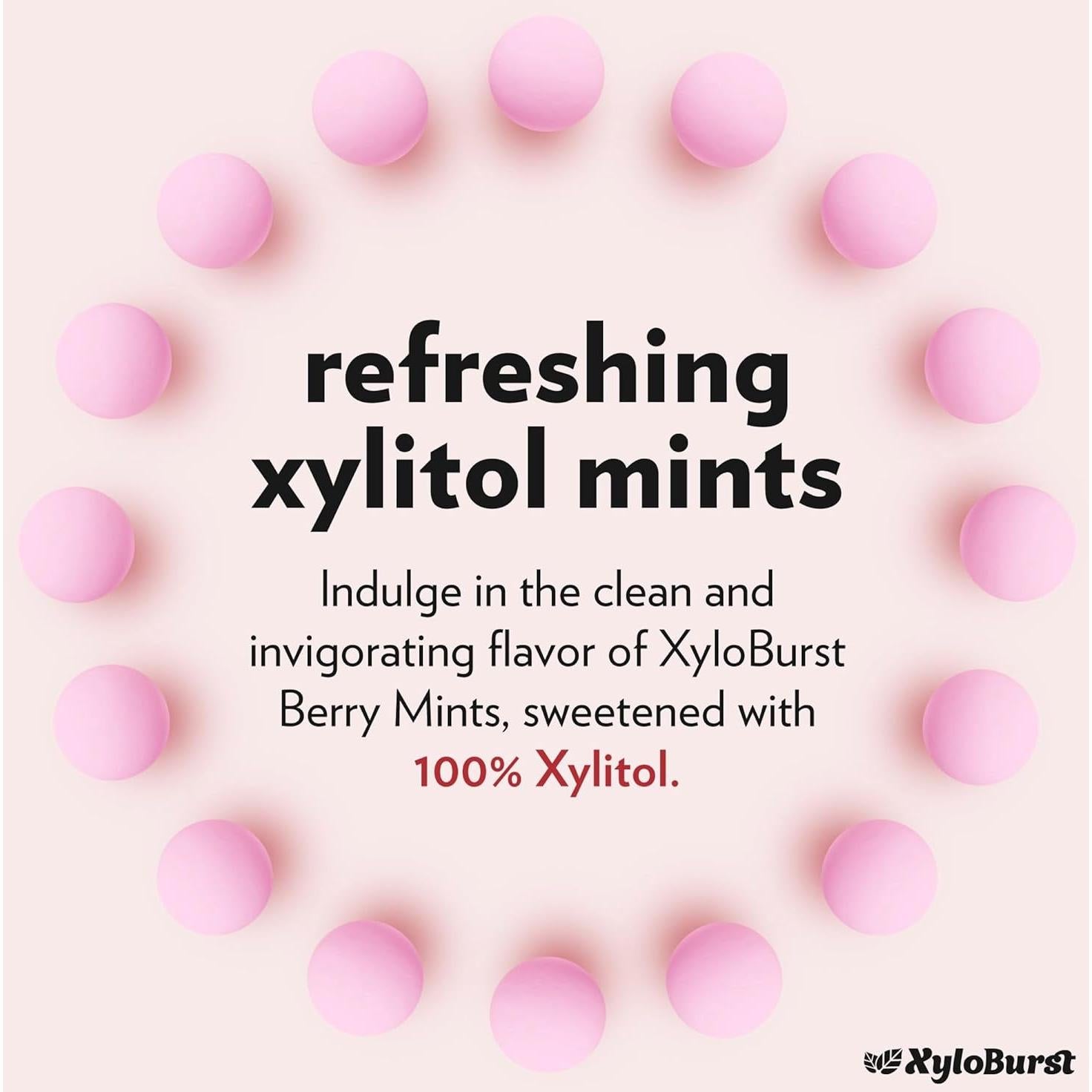 Mentas de Xilitol XyloBurst Baya 164g | Sin Azúcar, Veganas