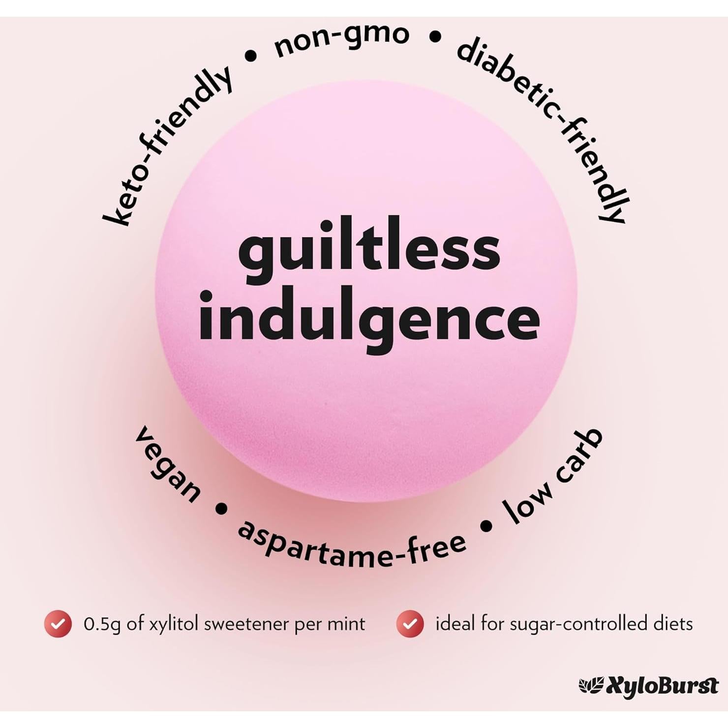 Mentas de Xilitol XyloBurst Baya 164g | Sin Azúcar, Veganas