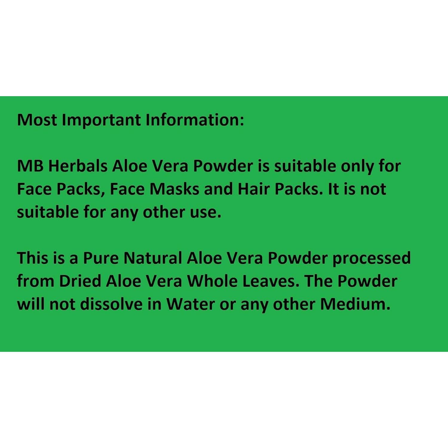 Polvo de Aloe Vera MB Herbals 227g - Hidratante Natural