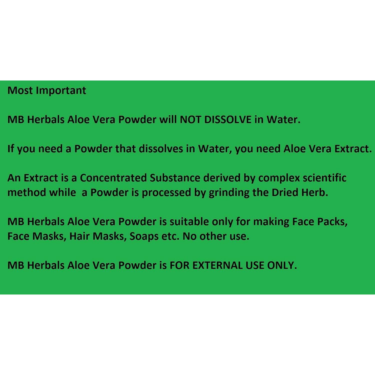 Polvo de Aloe Vera MB Herbals 227g - Hidratante Natural