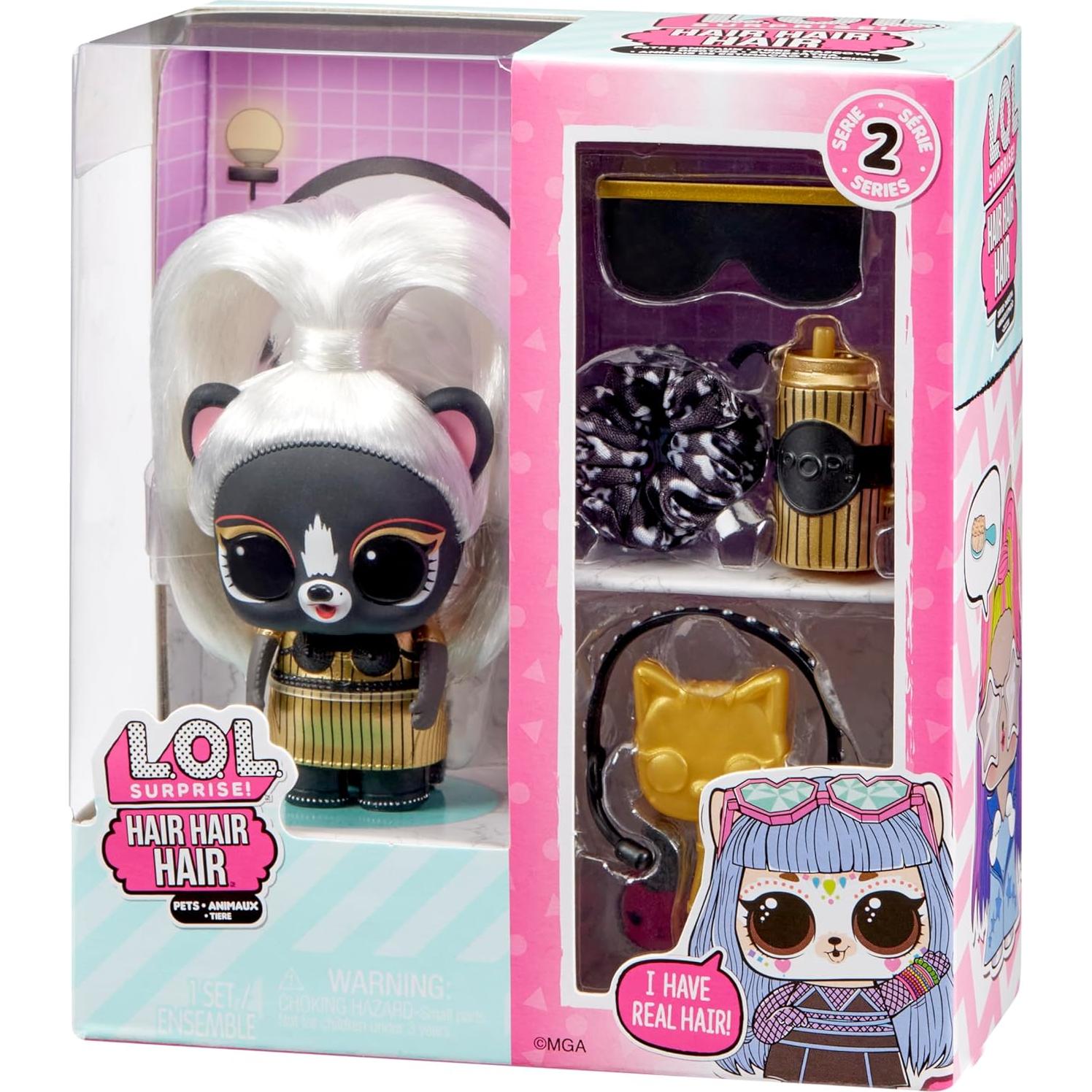 L.O.L. Surprise! Mascota de Pelo Real con 10 Sorpresas