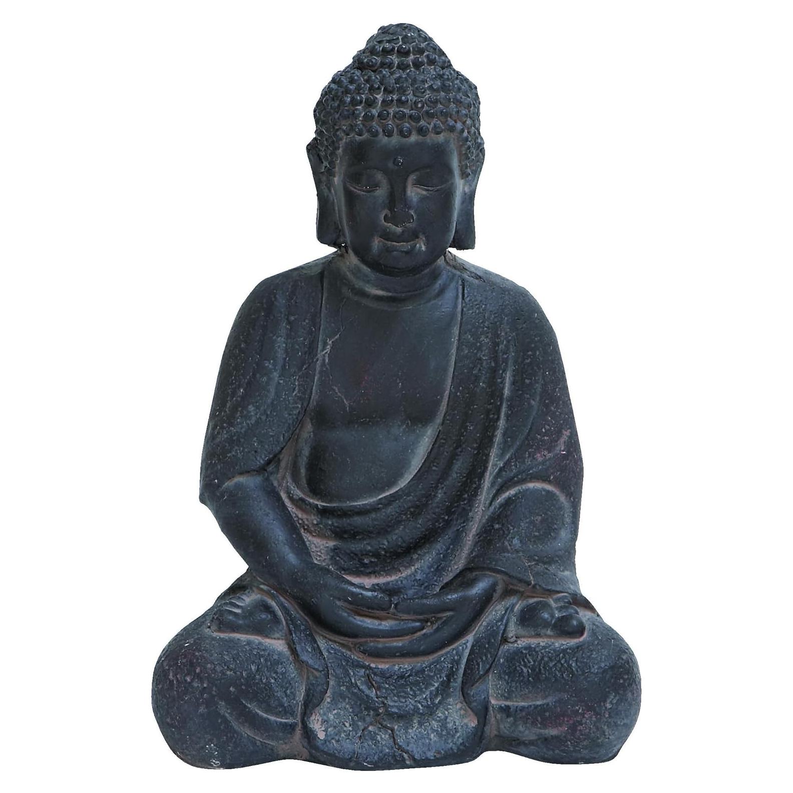 Escultura Decorativa Buda Cerámico Gris 30.48cm CosmoLiving