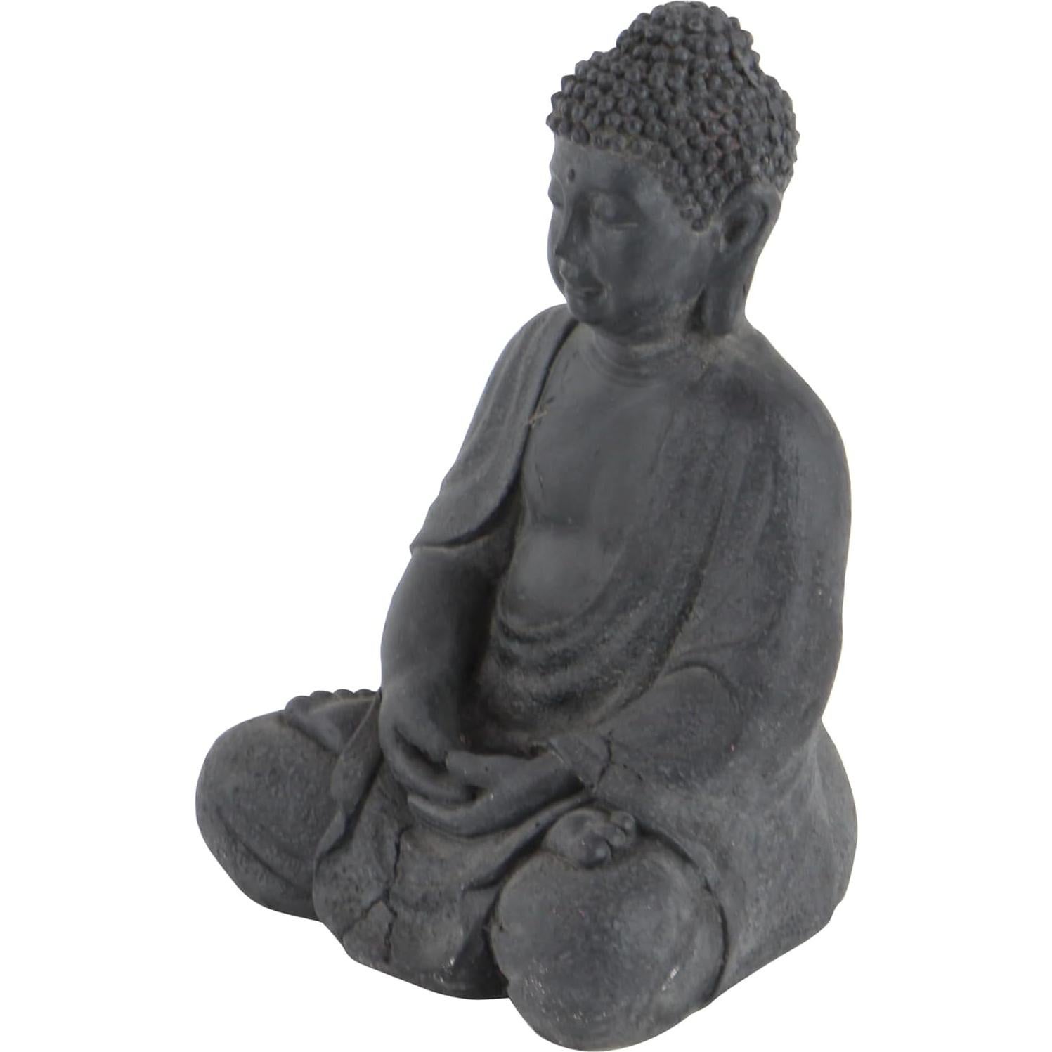 Escultura Decorativa Buda Cerámico Gris 30.48cm CosmoLiving