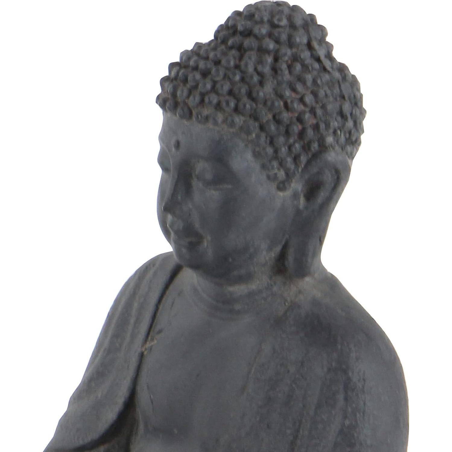 Escultura Decorativa Buda Cerámico Gris 30.48cm CosmoLiving