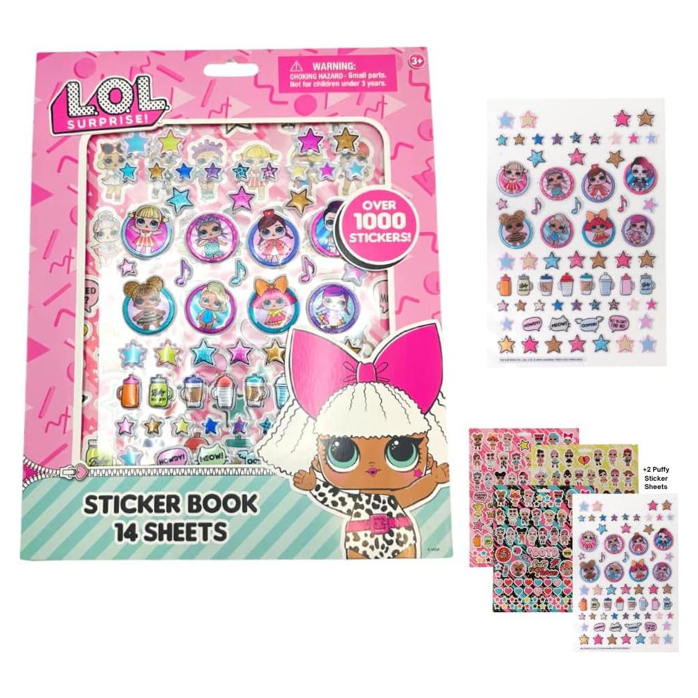 Conjunto de pegatinas L.O.L. Surprise! 14 hojas + 1200 pegatinas