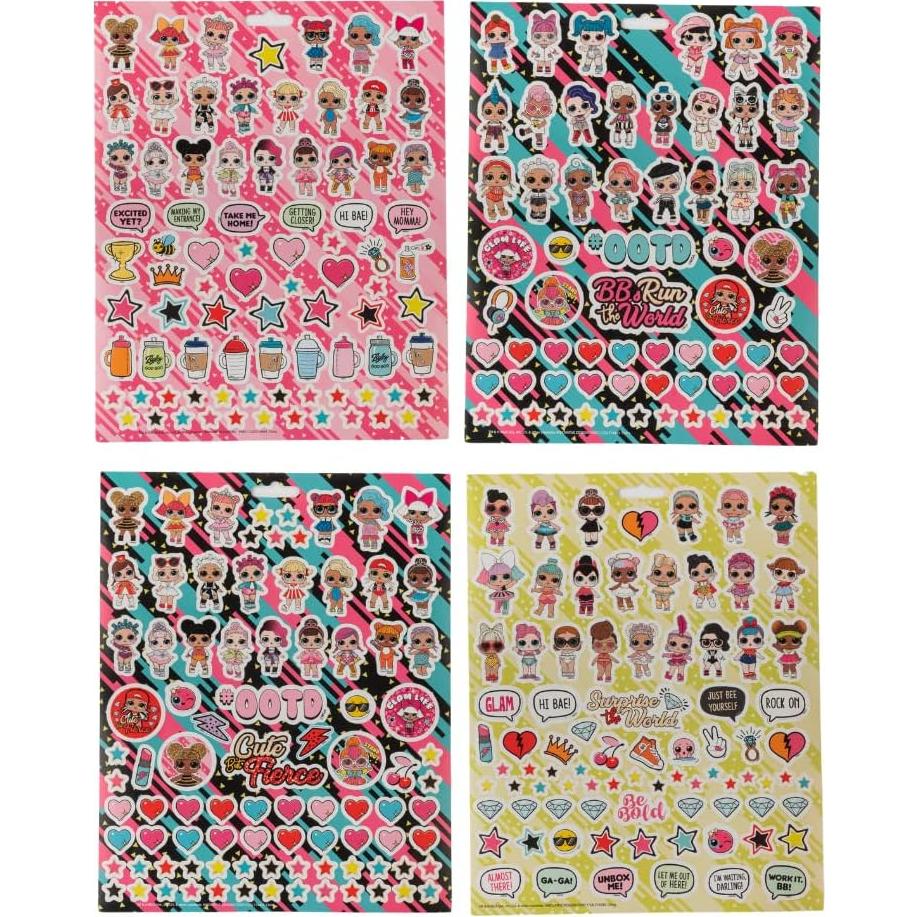 Conjunto de pegatinas L.O.L. Surprise! 14 hojas + 1200 pegatinas