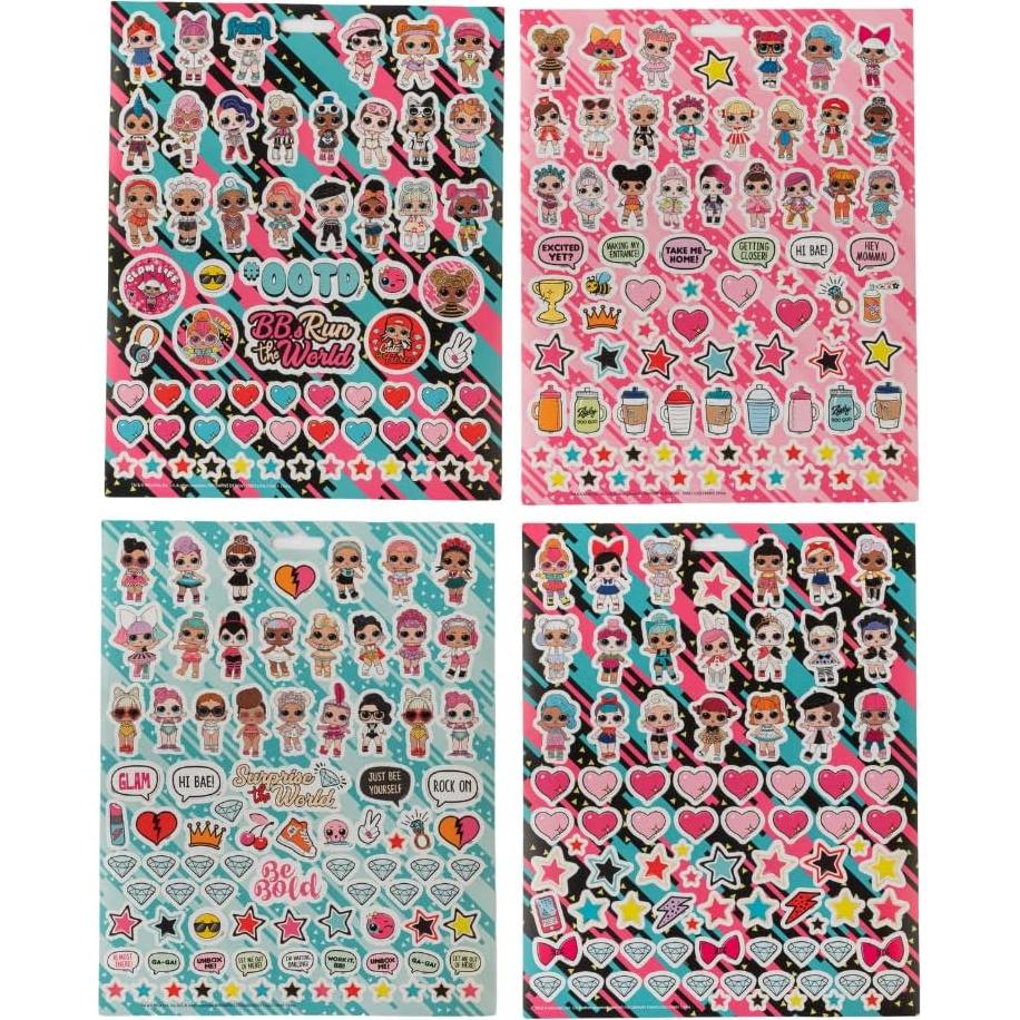 Conjunto de pegatinas L.O.L. Surprise! 14 hojas + 1200 pegatinas