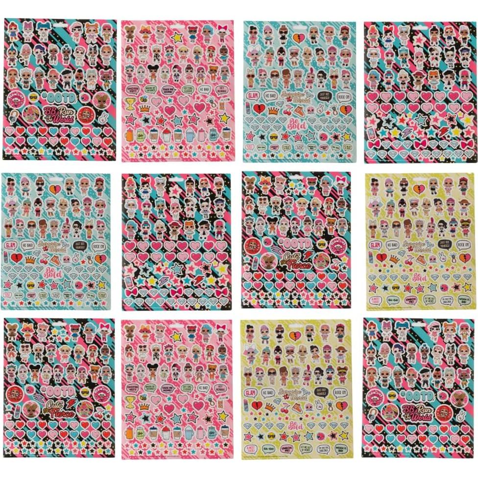 Conjunto de pegatinas L.O.L. Surprise! 14 hojas + 1200 pegatinas