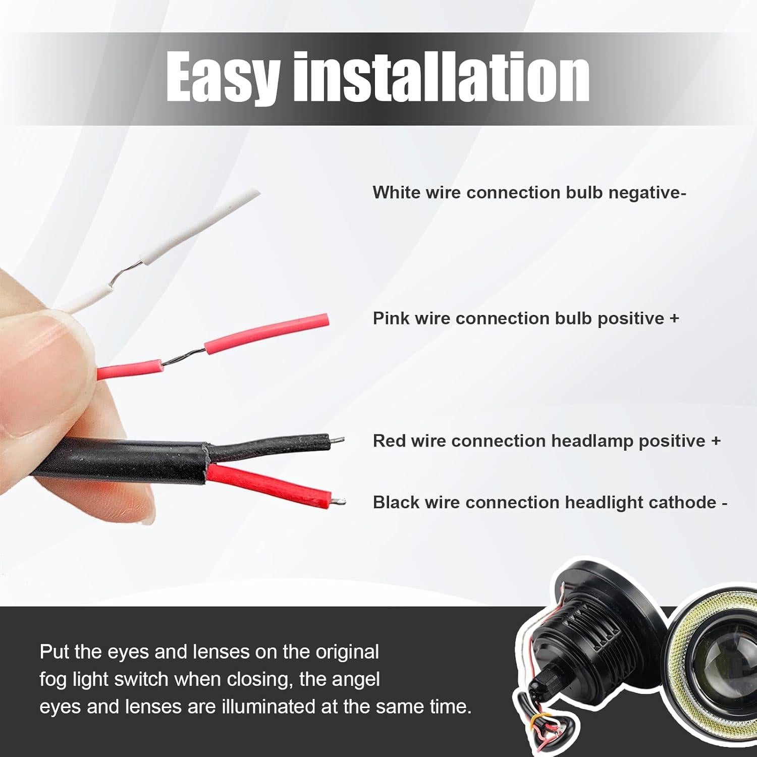 Luz de Niebla Angel Eye Dickno 2.5" Azul 30W Universal