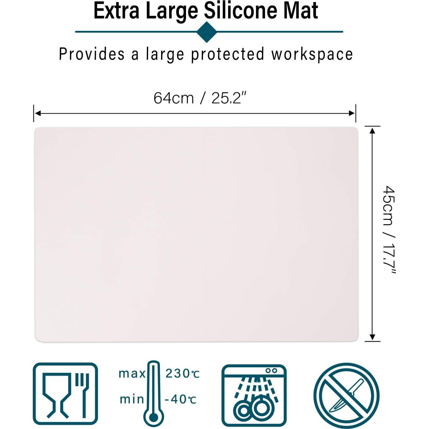 Tapete de Silicona Extra Grande Gartful 64x45cm Beige