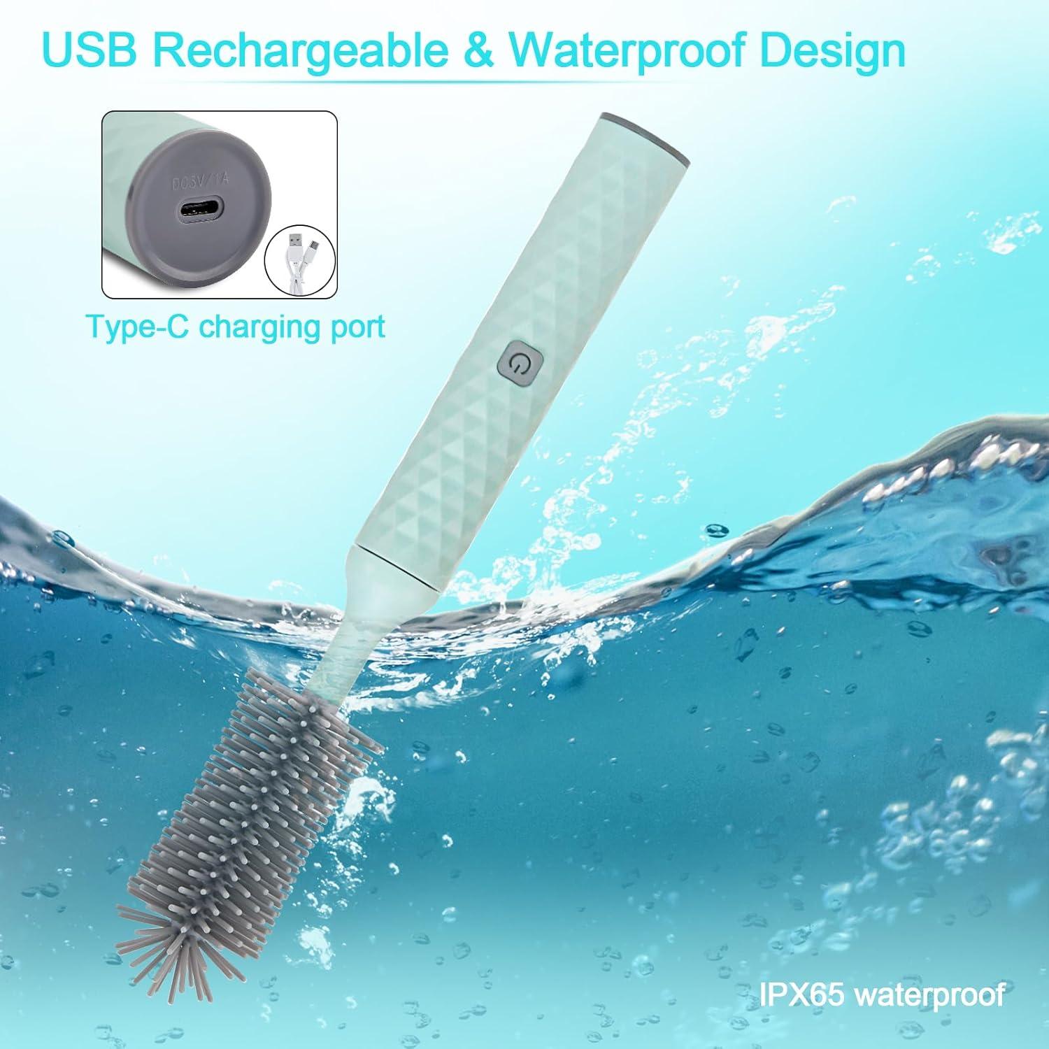 Limpiador Eléctrico de Botellas Biqin - 4 Piezas Silicona USB