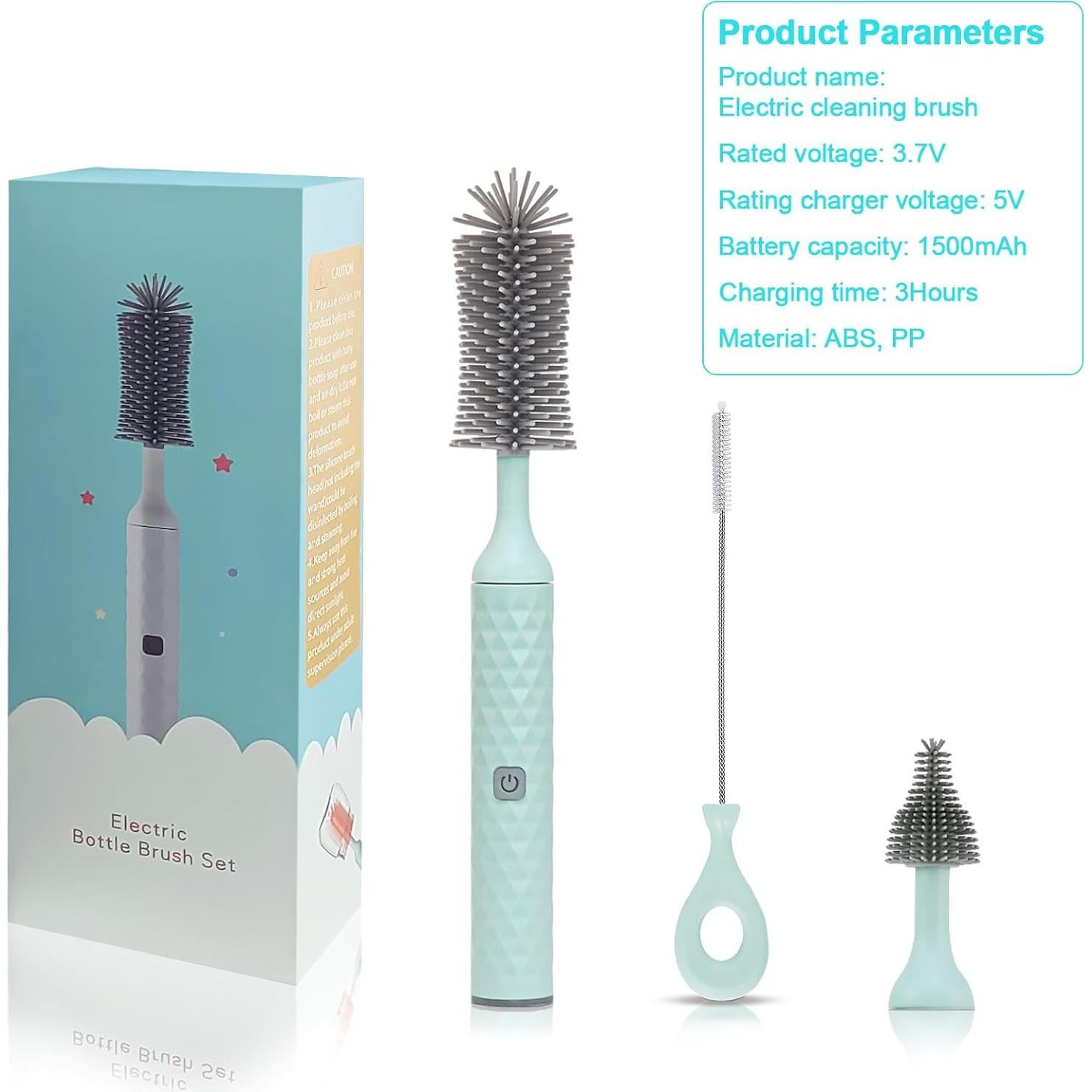 Limpiador Eléctrico de Botellas Biqin - 4 Piezas Silicona USB