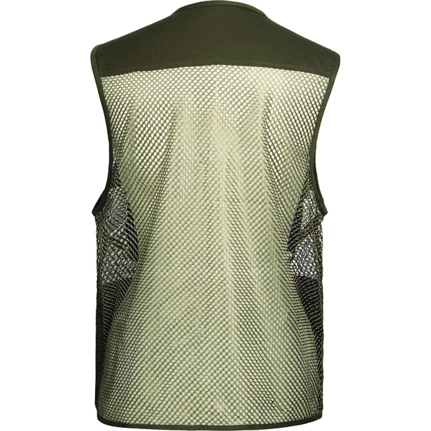 Chaleco de Pesca y Fotografía RhLLvJ Caqui Grande Multifuncional