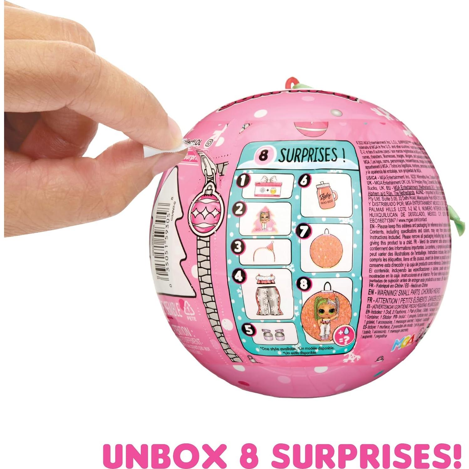 L.O.L. Surprise! Miss Merry Muñeca Navideña 8 Sorprisas