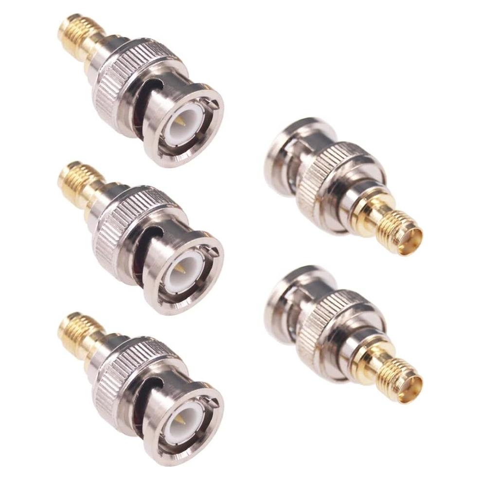 Adaptador Coaxial BNC Macho a SMA Hembra RF 5pcs