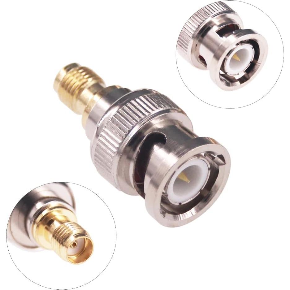 Adaptador Coaxial BNC Macho a SMA Hembra RF 5pcs