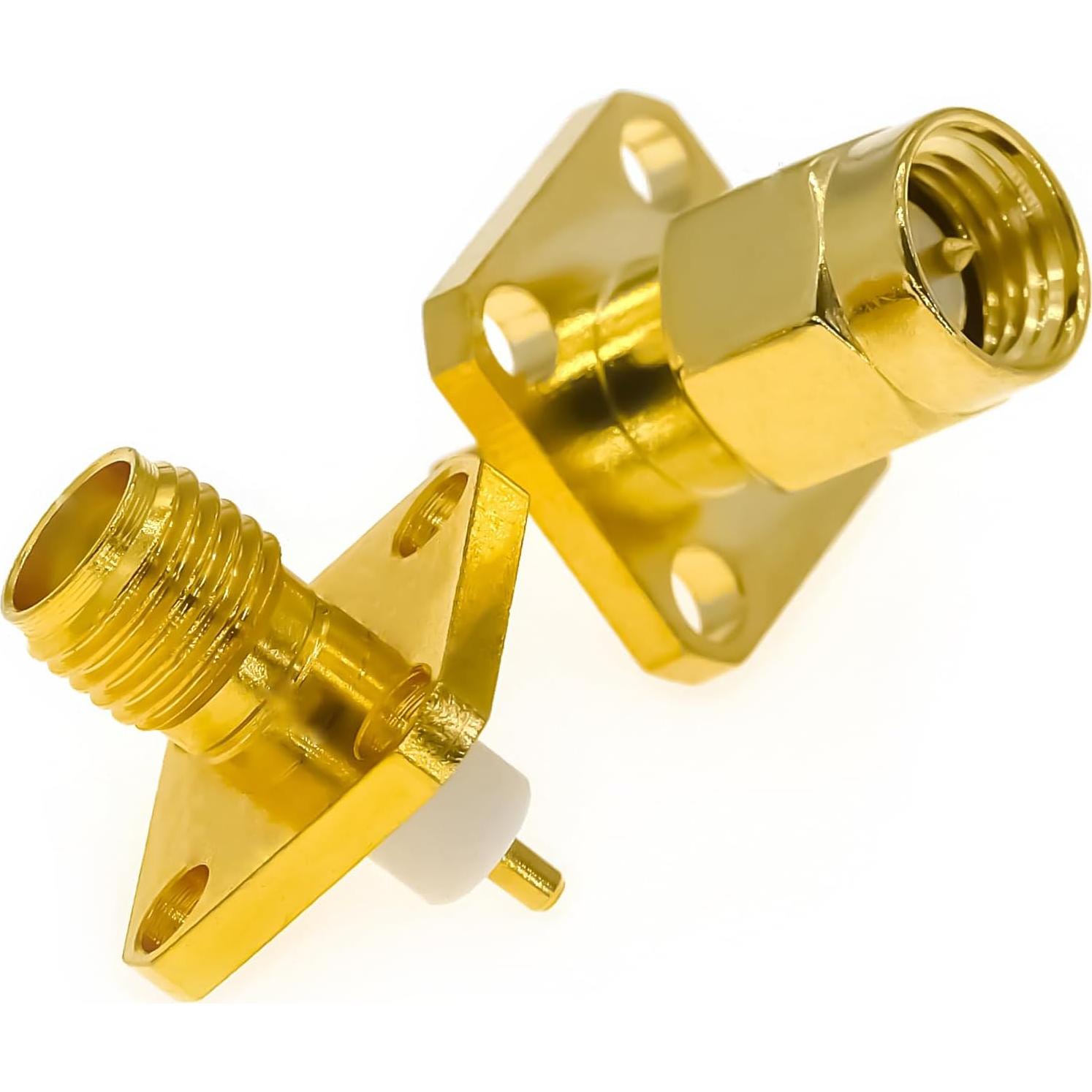 Adaptador de Montaje en Panel SMA Macho/Hembra 2PCS Ahoaepy